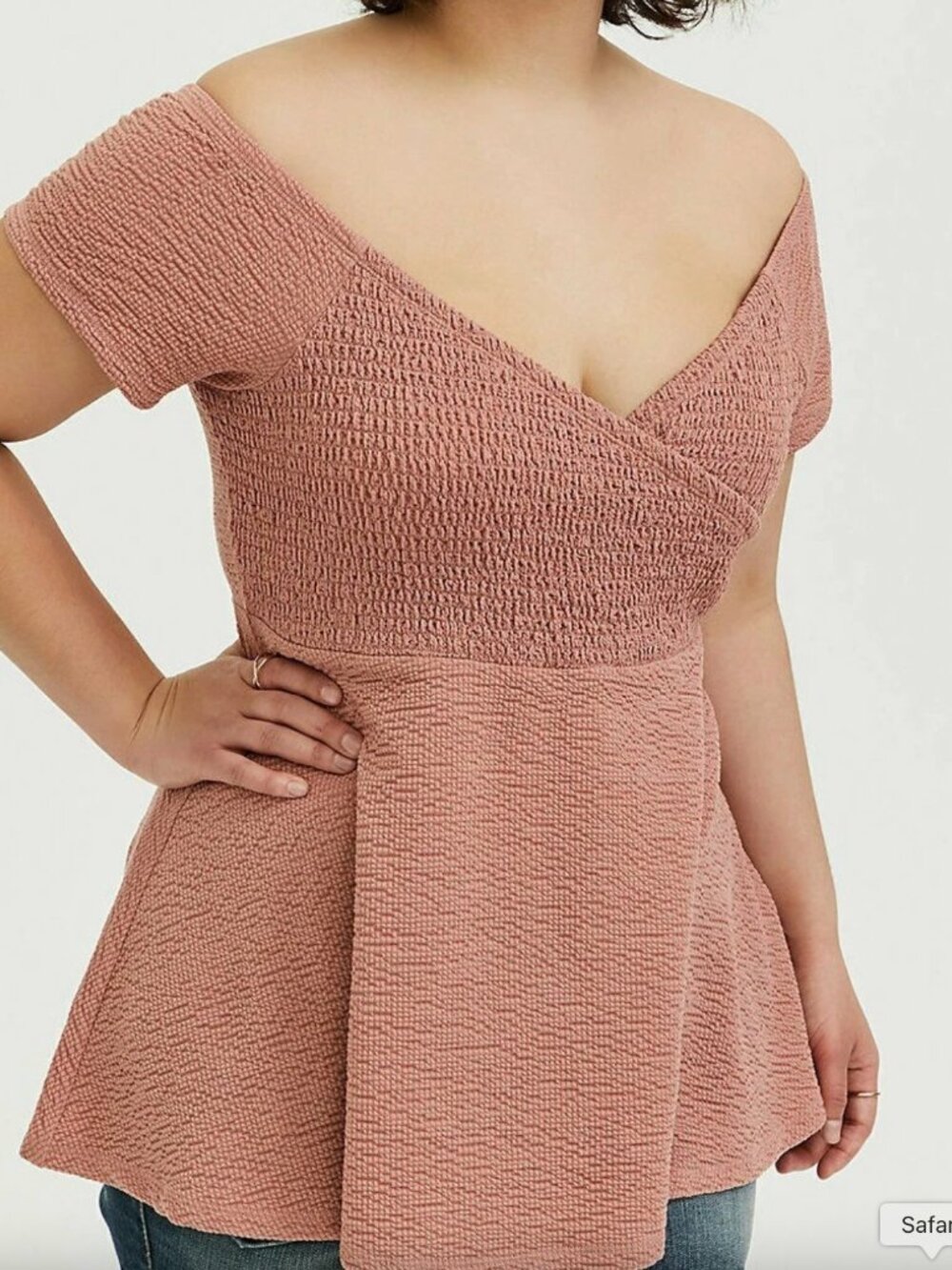 Torrid Babydoll Top Textured Vneck